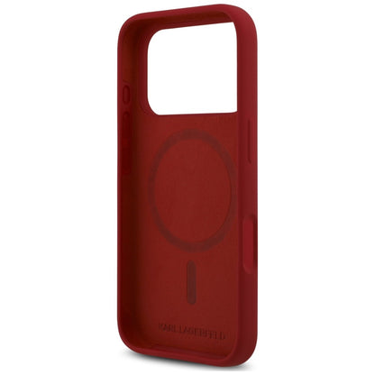 MagSafe-kuori Apple iPhone 18 Pro / 17 Pro -puhelimelle, Karl Lagerfeld, Silicone Ring Karl & Choupette, vaaleanpunainen
