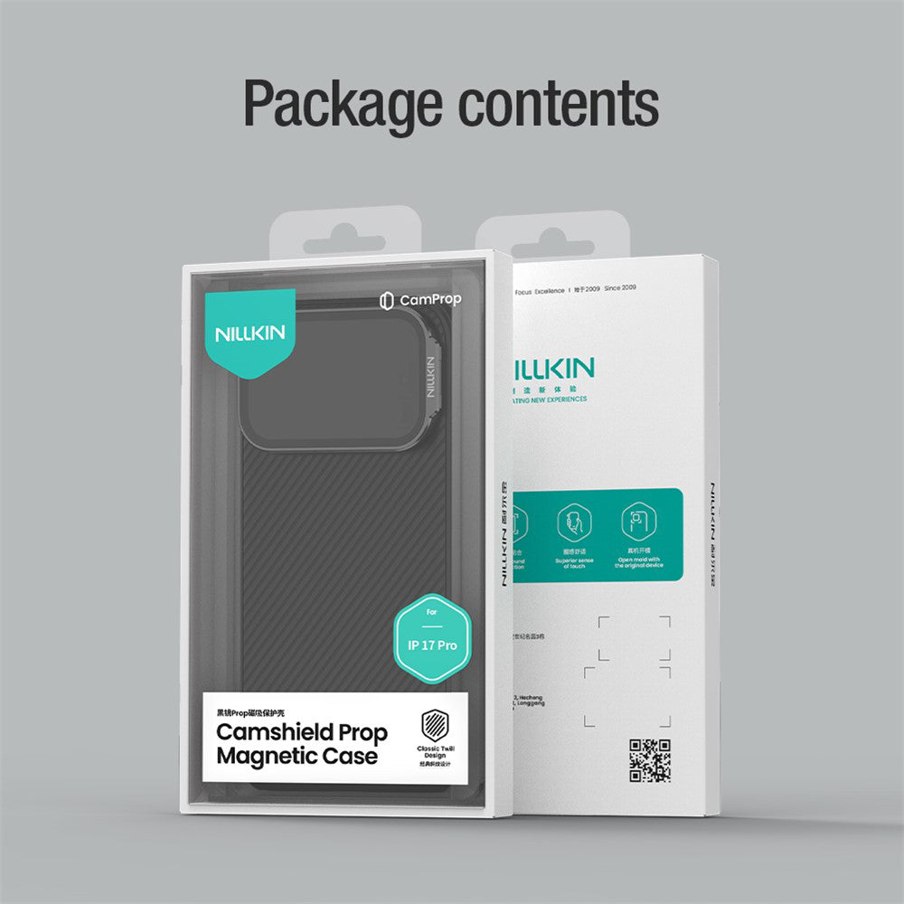 MagSafe-kuori Apple iPhone 18 Pro / 17 Pro:lle, Nillkin, CamShield Prop, Musta