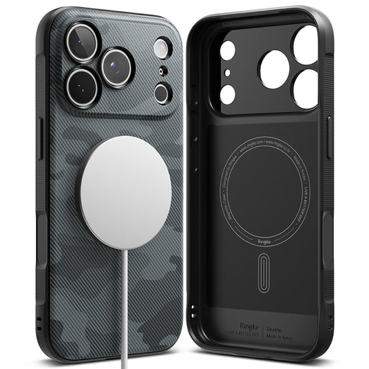 MagSafe-kuori Apple iPhone 18 Pro / 17 Pro:lle, Ringke, Onyx, Maastokuvio