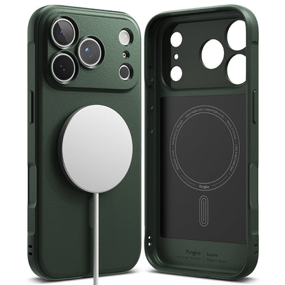 MagSafe-kuori Apple iPhone 18 Pro / 17 Pro:lle, Ringke, Onyx, Tummanvihreä