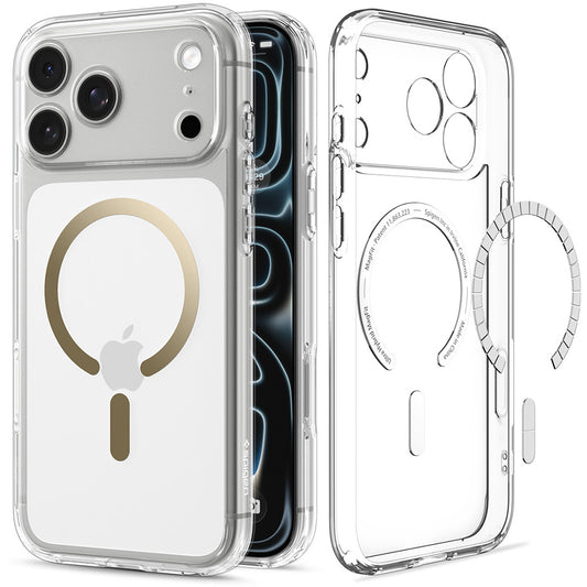 MagSafe-kuori Apple iPhone 18 Pro / 17 Pro:lle, Spigen, Ultra Hybrid, Kultainen Läpinäkyvä ACS12157