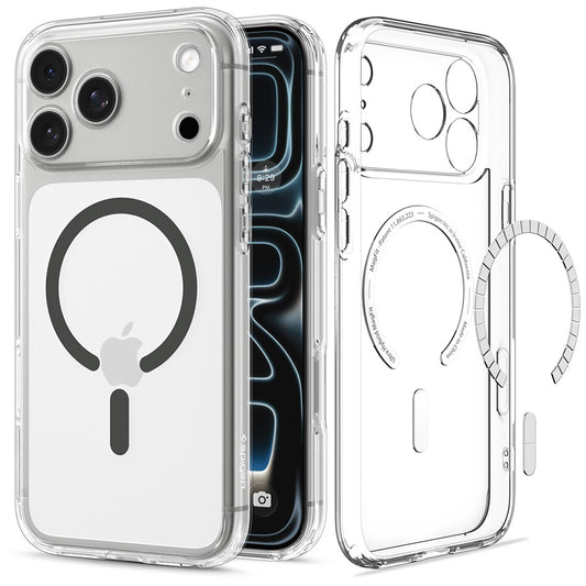 MagSafe-kuori Apple iPhone 18 Pro / 17 Pro:lle, Spigen, Ultra Hybrid, Harmaa Läpinäkyvä ACS12156