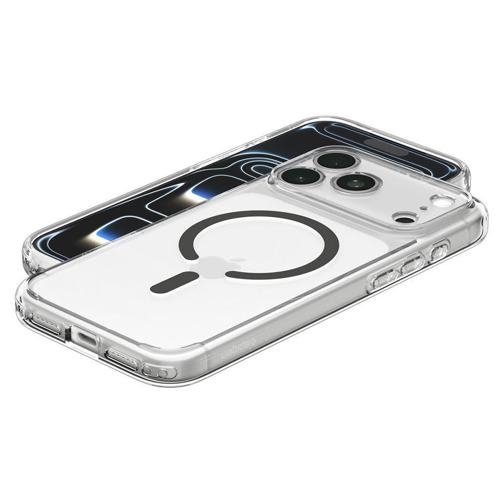 MagSafe-kuori Apple iPhone 18 Pro / 17 Pro:lle, Spigen, Ultra Hybrid, Harmaa Läpinäkyvä ACS12156