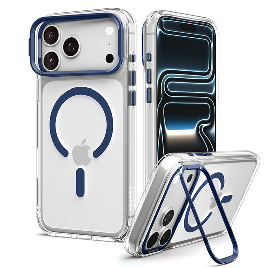 MagSafe-kuori Apple iPhone 18 Pro / 17 Pro:lle, Spigen, Ultra Hybrid Optik S, Läpinäkyvä Laivastonsininen ACS11922