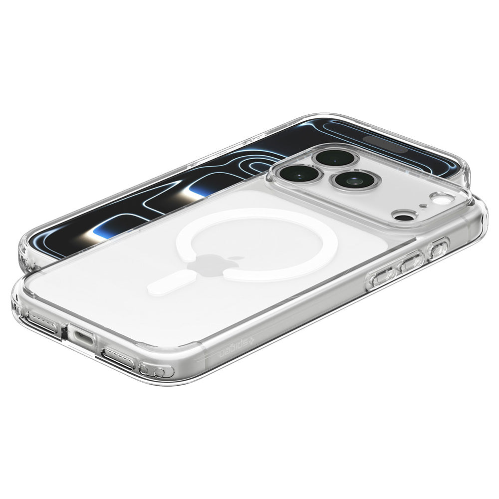MagSafe-kuori Apple iPhone 18 Pro / 17 Pro:lle, Spigen, Ultra Hybrid, Valkoinen läpinäkyvä ACS12155