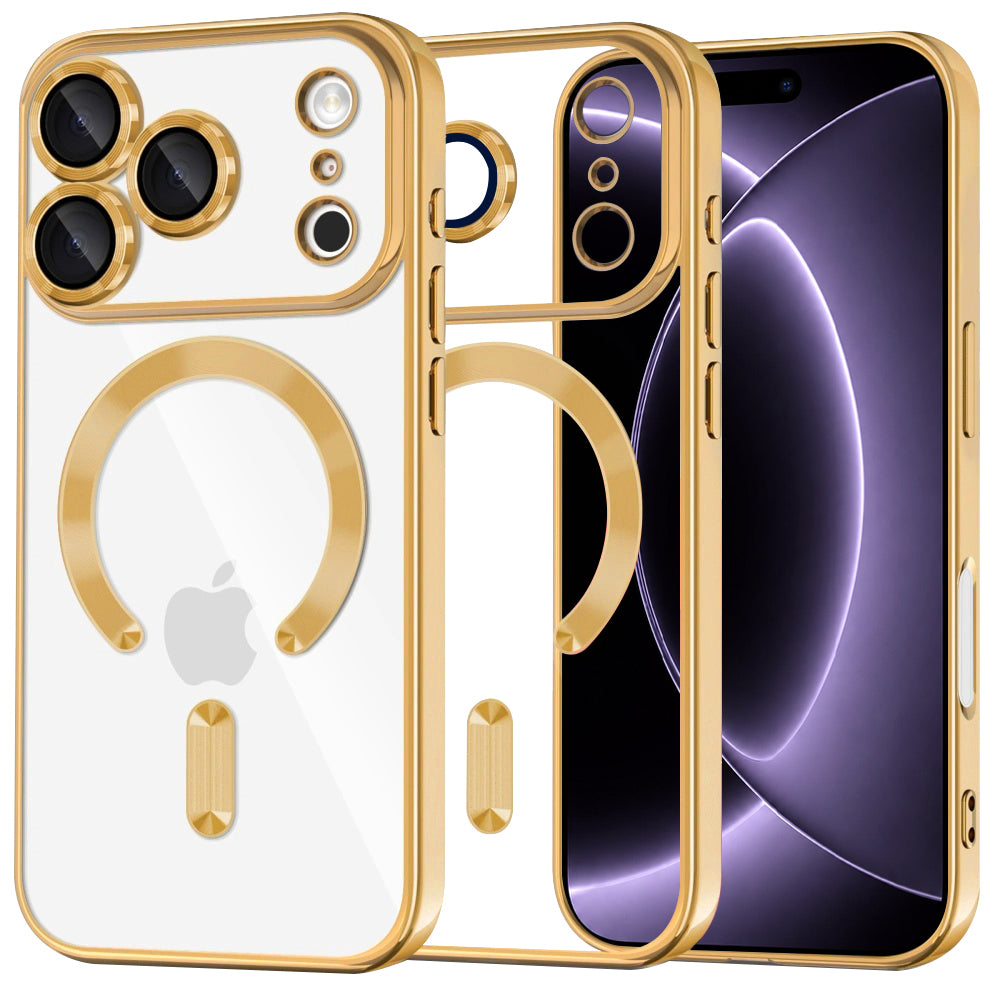 MagSafe-kuori Apple iPhone 18 Pro / 17 Pro:lle, Techsuit, Luxury Crystal, Kultainen