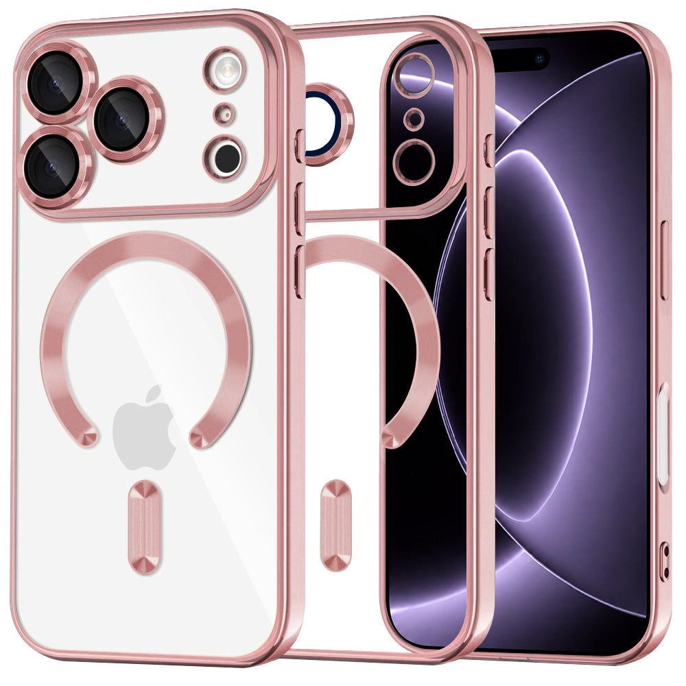 MagSafe-kuori Apple iPhone 18 Pro / 17 Pro:lle, Techsuit, Luxury Crystal, Vaaleanpunainen