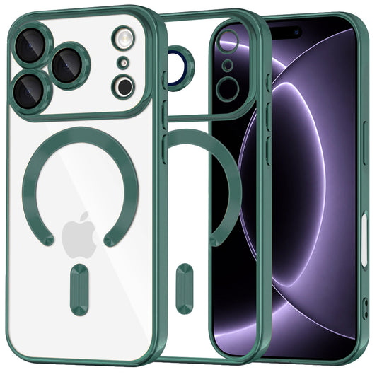 MagSafe-kuori Apple iPhone 18 Pro / 17 Pro:lle, Techsuit, Luxury Crystal, Tummanvihreä