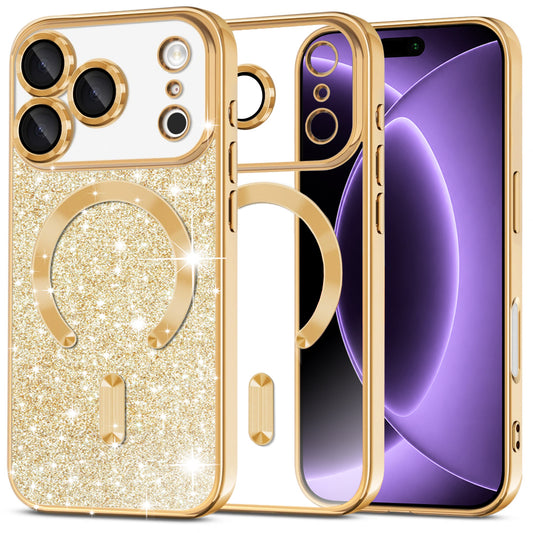 MagSafe-kuori Apple iPhone 18 Pro / 17 Pro:lle, Techsuit, Luxury Glitter, Kultainen