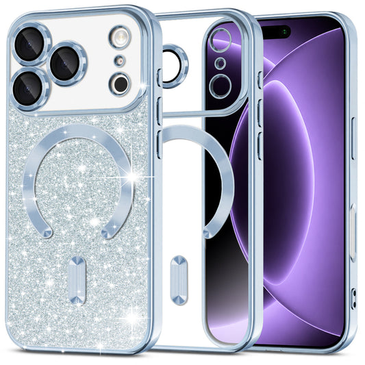 MagSafe-kuori Apple iPhone 18 Pro / 17 Pro:lle, Techsuit, Luxury Glitter, Bleu