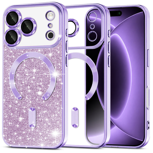 MagSafe-kuori Apple iPhone 18 Pro / 17 Pro:lle, Techsuit, Luxury Glitter, Vaaleanvioletti