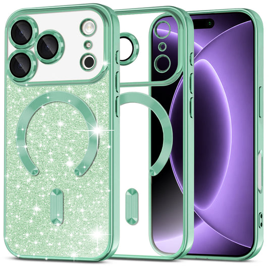 MagSafe-kuori Apple iPhone 18 Pro / 17 Pro:lle, Techsuit, Luxury Glitter, Vaaleanvihreä