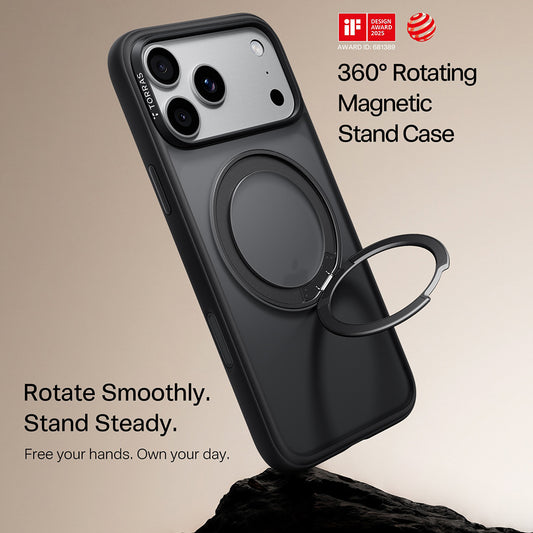 MagSafe-kuori Apple iPhone 18 Pro / 17 Pro:lle, Torras, Ostand O1 Guardian, Musta