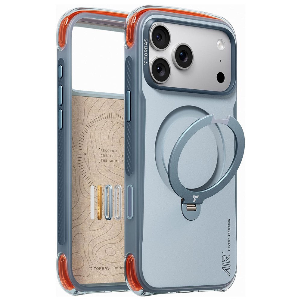 MagSafe Case for Apple iPhone 18 Pro / 17 Pro, Torras, Ostand Q3 Air Pro, Blue