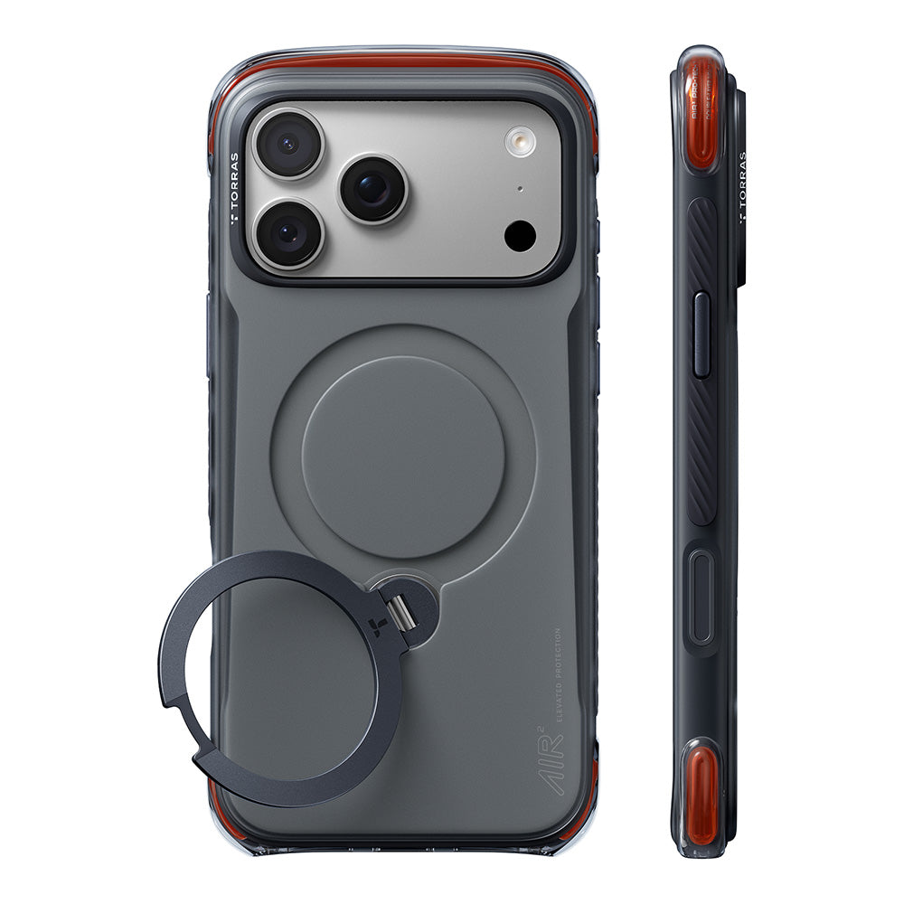 MagSafe-kuori Apple iPhone 18 Pro / 17 Pro:lle, Torras, Ostand Q3 Air Pro, Musta