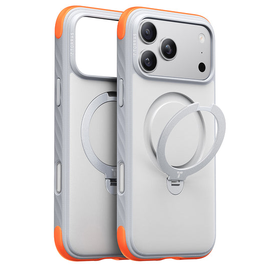 MagSafe-kuori Apple iPhone 18 Pro / 17 Pro:lle, Torras, Ostand Q3 Rugged, Valkoinen