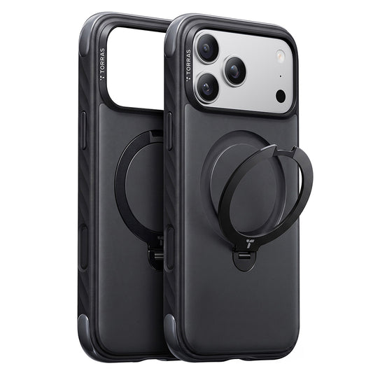 MagSafe-kuori Apple iPhone 18 Pro / 17 Pro:lle, Torras, Ostand Q3 Rugged, Musta