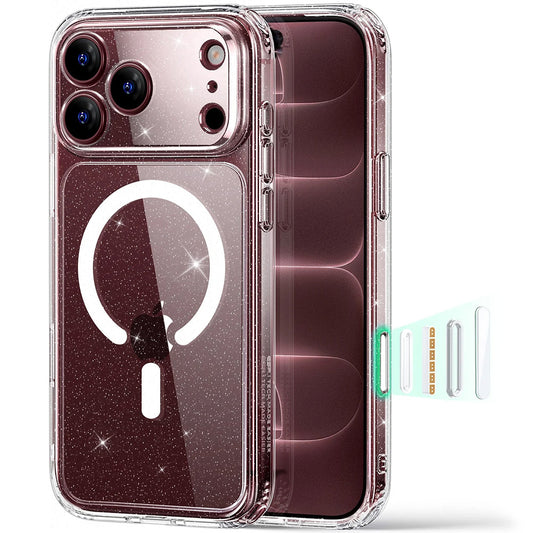MagSafe-kuori Apple iPhone 18 Pro:lle, ESR, Classic Hybrid Shimmer, Läpinäkyvä