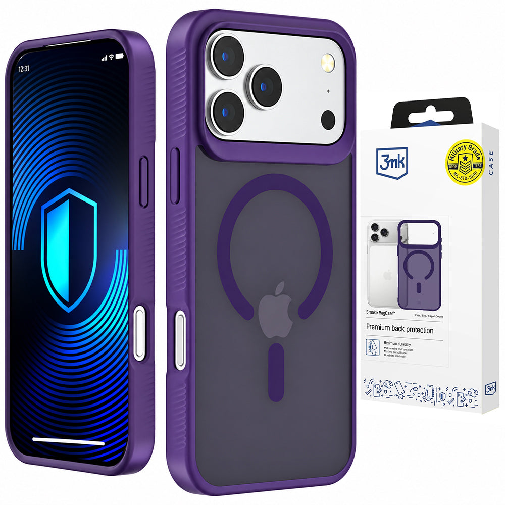 MagSafe-kuori Apple iPhone 18 Pro Max / 17 Pro Max -puhelimelle, 3MK, Smoke MagCase, violetti