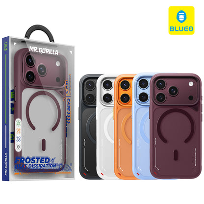 MagSafe-kuori Apple iPhone 18 Pro Max / 17 Pro Max -puhelimelle, Blueo, lämpöä haihduttava jalusta, satiininen viininpunainen