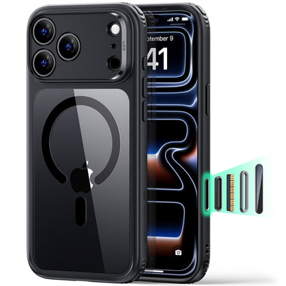 MagSafe-kuori Apple iPhone 18 Pro Max / 17 Pro Max, ESR, Classic Hybrid, Musta Läpinäkyvä