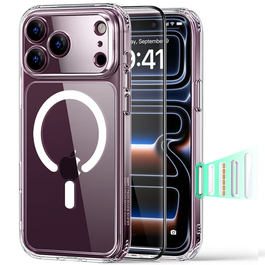 MagSafe-kuori Apple iPhone 18 Pro Max / 17 Pro Max, ESR, Classic Hybrid näytönsuojalla, läpinäkyvä