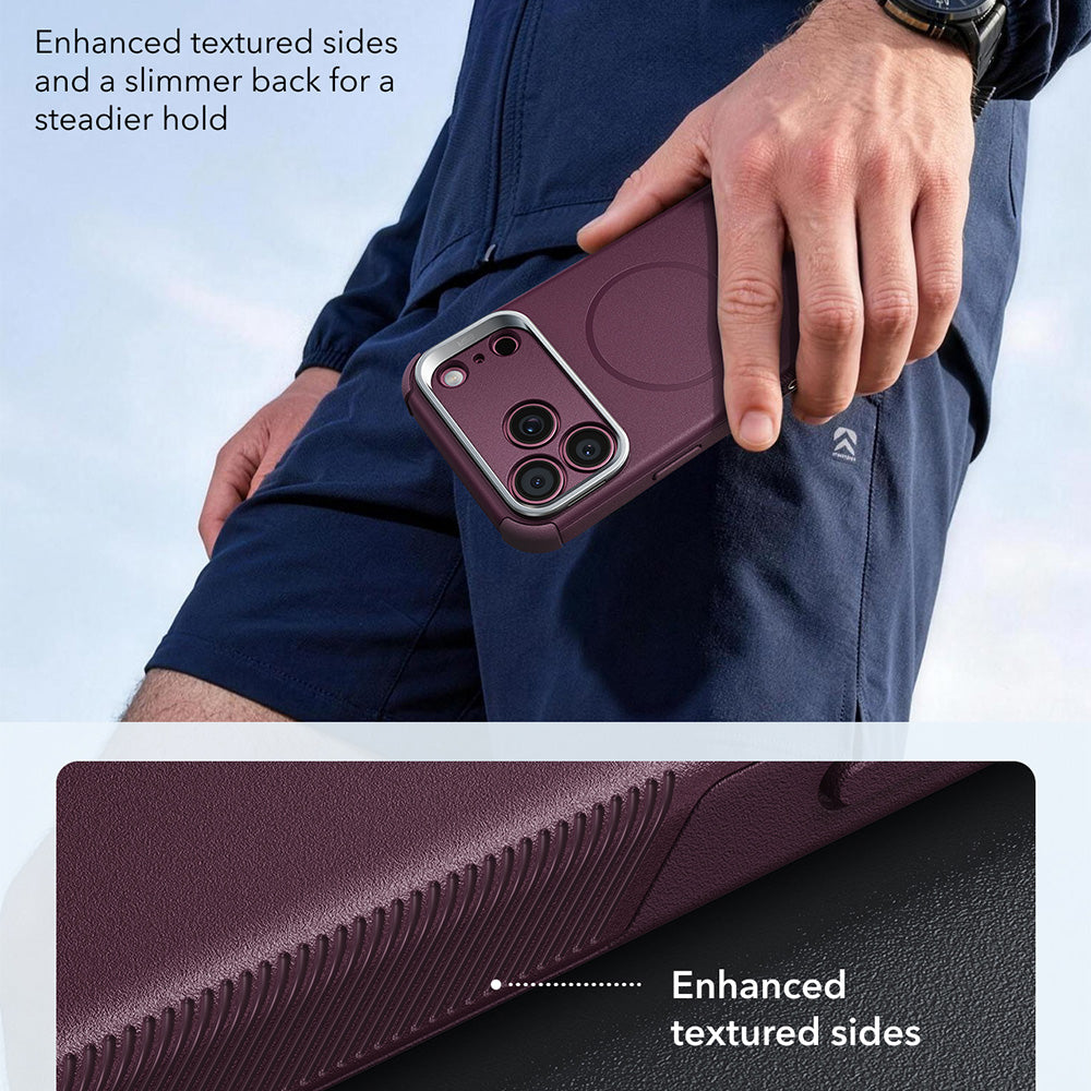 MagSafe-kuori Apple iPhone 18 Pro Max / 17 Pro Max, ESR, Cyber Armor Kickstand, Tummanpunainen satiini