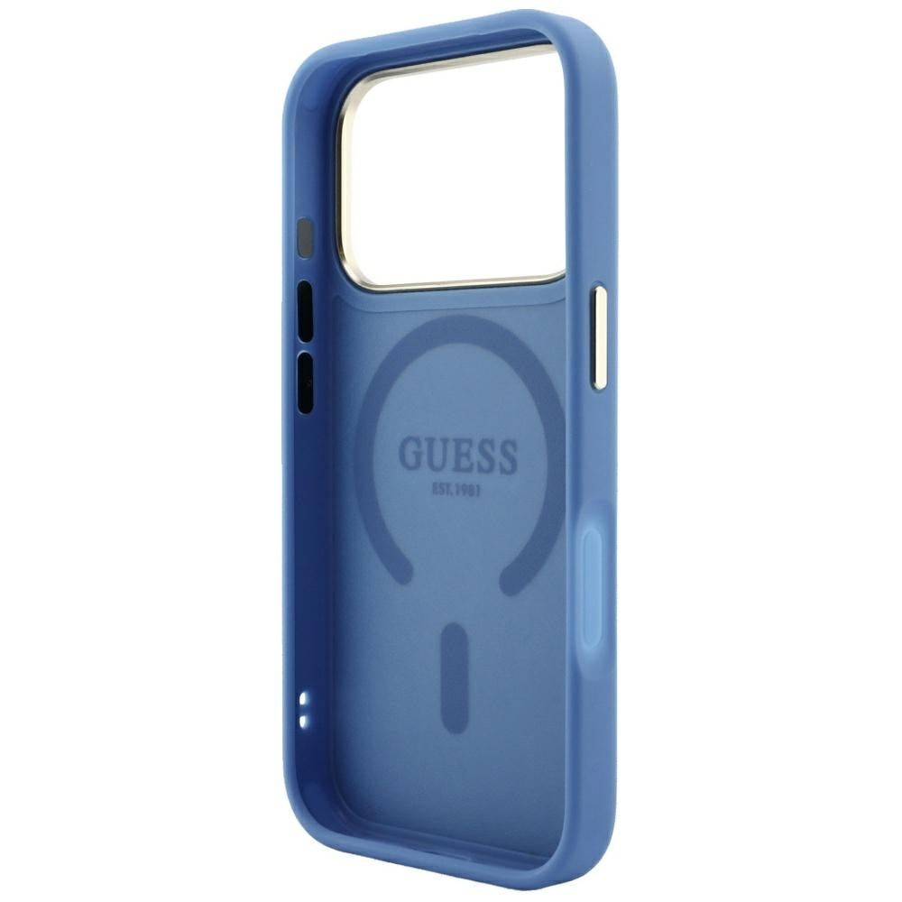 MagSafe-kuori Apple iPhone 18 Pro Max / 17 Pro Max, Guess, 4G kohokuvioitu klassikko, sininen