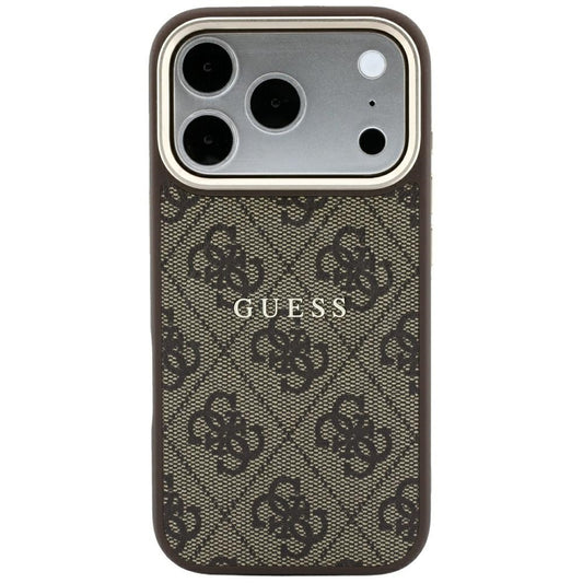 MagSafe-kuori Apple iPhone 18 Pro Max / 17 Pro Max, Guess, 4G Embossed Classic, Ruskea