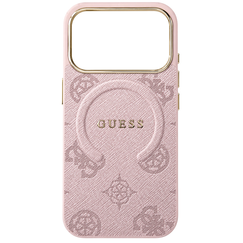 MagSafe Case for Apple iPhone 18 Pro Max / 17 Pro Max, Guess, 4G Embossed Ring Classic Logo, Pink