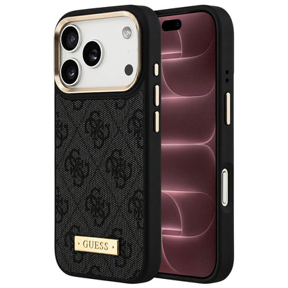 MagSafe-kuori Apple iPhone 18 Pro Max / 17 Pro Max -puhelimelle, Guess, 4G Logo Plate, musta