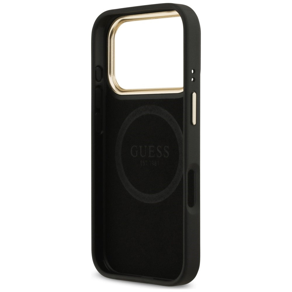 MagSafe-kuori Apple iPhone 18 Pro Max / 17 Pro Max -puhelimelle, Guess, 4G Logo Plate, musta