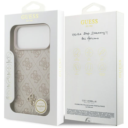 MagSafe-kuori Apple iPhone 18 Pro Max / 17 Pro Max, Guess, 4G Small and Classic, Vaaleanpunainen