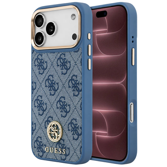 MagSafe-kuori Apple iPhone 18 Pro Max / 17 Pro Max -puhelimelle, Guess, 4G Strass Logo, sininen