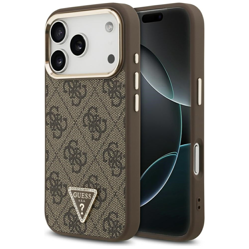 MagSafe-kuori Apple iPhone 18 Pro Max / 17 Pro Max, Guess, 4G Triangle Logo, Ruskea