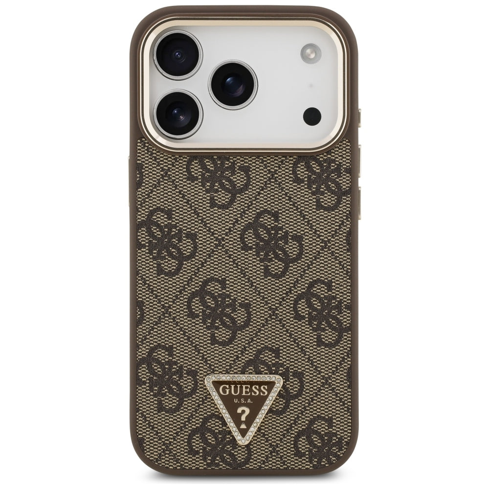 MagSafe-kuori Apple iPhone 18 Pro Max / 17 Pro Max, Guess, 4G Triangle Logo, Ruskea