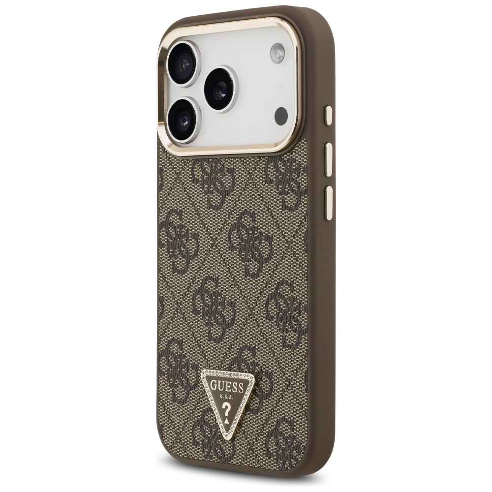 MagSafe-kuori Apple iPhone 18 Pro Max / 17 Pro Max, Guess, 4G Triangle Logo, Ruskea