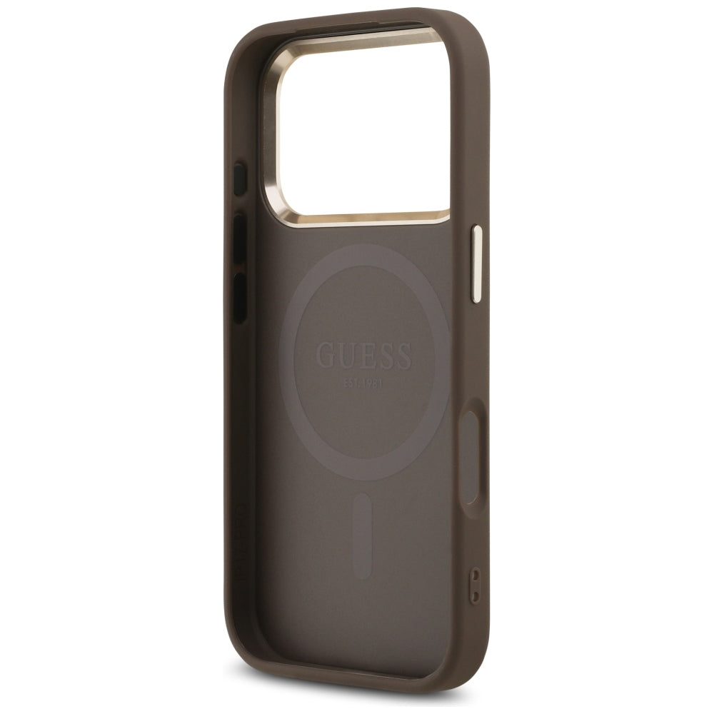 MagSafe-kuori Apple iPhone 18 Pro Max / 17 Pro Max, Guess, 4G Triangle Logo, Ruskea
