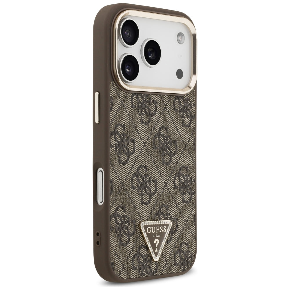 MagSafe-kuori Apple iPhone 18 Pro Max / 17 Pro Max, Guess, 4G Triangle Logo, Ruskea