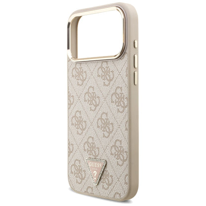 MagSafe Case for Apple iPhone 18 Pro Max / 17 Pro Max, Guess, 4G Triangle Logo, Pink