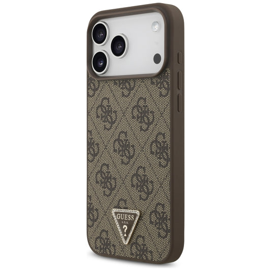 MagSafe-kuori Apple iPhone 18 Pro Max / 17 Pro Max, Guess, 4G Triangle Strass, Ruskea