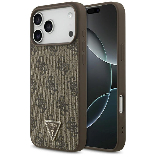 MagSafe-kuori Apple iPhone 18 Pro Max / 17 Pro Max, Guess, 4G Triangle Strass, Ruskea