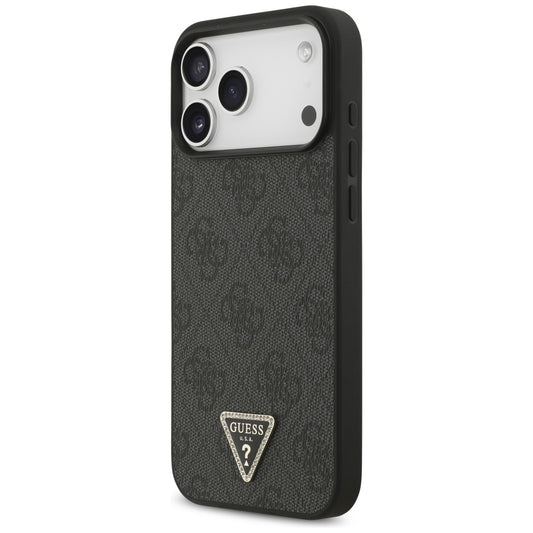 MagSafe-kuori Apple iPhone 18 Pro Max / 17 Pro Max, Guess, 4G Triangle Strass, Musta