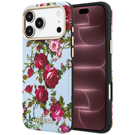 MagSafe-kuori Apple iPhone 18 Pro Max / 17 Pro Max -puhelimelle, Guess, Blossom Roses Print, sininen