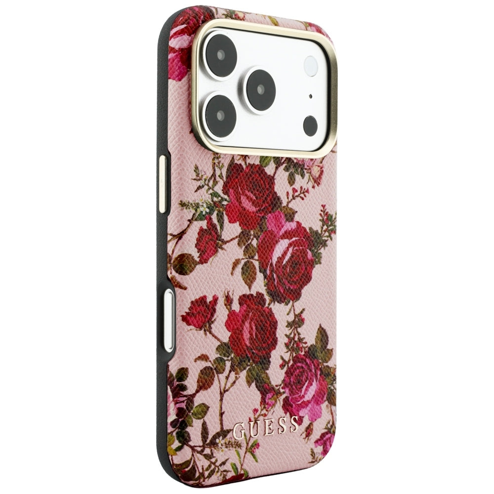 MagSafe-kuori Apple iPhone 18 Pro Max / 17 Pro Max -puhelimelle, Guess, Blossom Roses Print, vaaleanpunainen