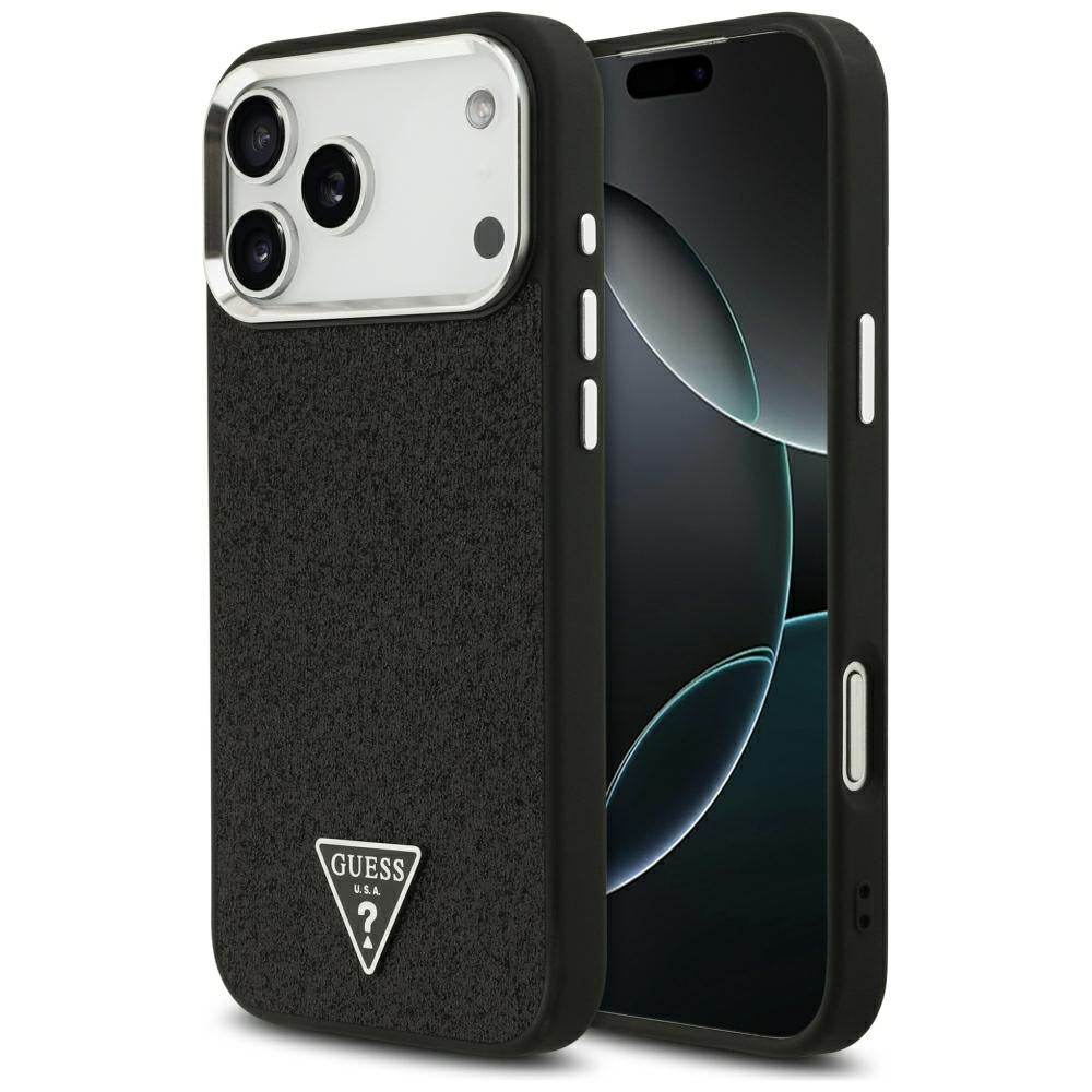 MagSafe-kuori Apple iPhone 18 Pro Max / 17 Pro Max, Guess, Glitter Triangle Logo, Musta