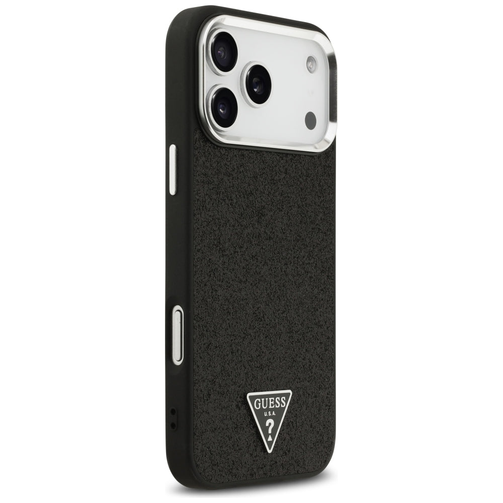 MagSafe-kuori Apple iPhone 18 Pro Max / 17 Pro Max, Guess, Glitter Triangle Logo, Musta