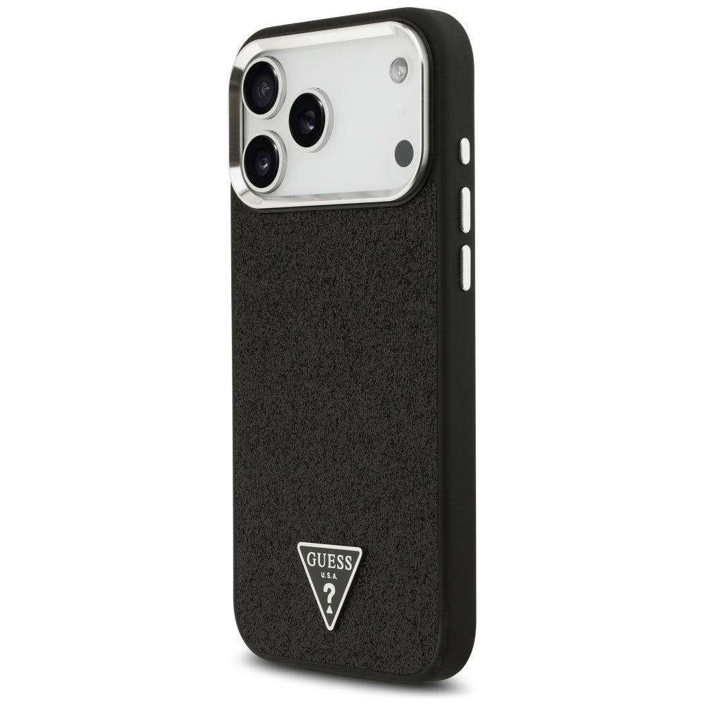 MagSafe-kuori Apple iPhone 18 Pro Max / 17 Pro Max, Guess, Glitter Triangle Logo, Musta