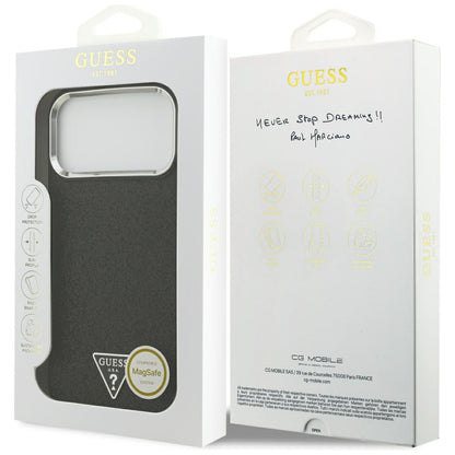 MagSafe-kuori Apple iPhone 18 Pro Max / 17 Pro Max, Guess, Glitter Triangle Logo, Musta