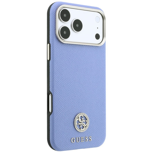 MagSafe-kuori Apple iPhone 18 Pro Max / 17 Pro Max, Guess, Karkeapintainen Pyöreä Strass-logo, Sininen